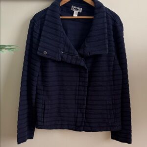 Navy Textured cotton Jacket